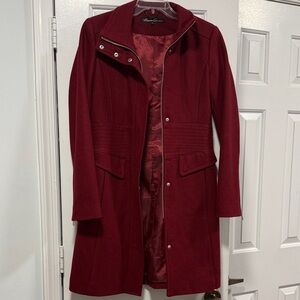 Kenneth Cole Women's Burgundy Pea Coat - Size 6